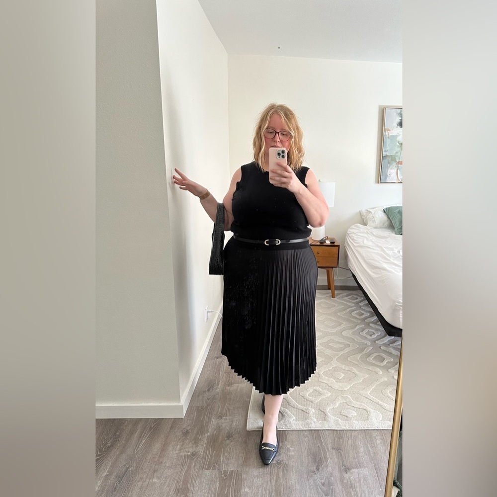 J. Crew Gwyneth pleated slip skirt in black